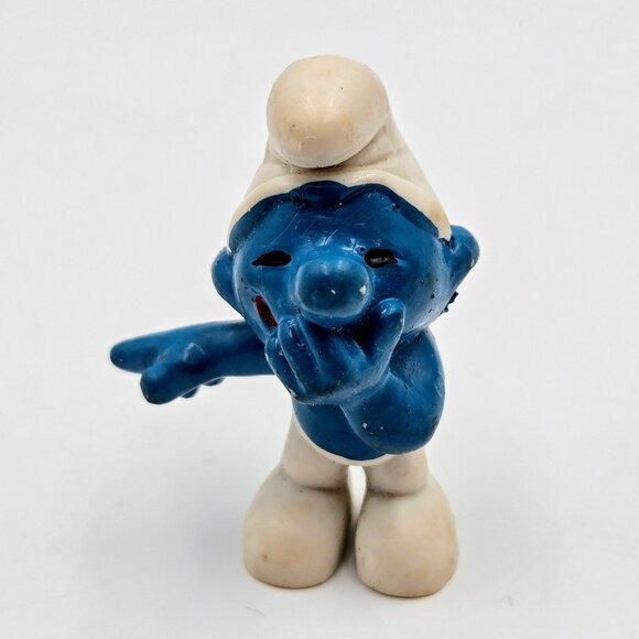 Vintage Smurf Lot Peyo Schleich W. Germany Figurines Lot Of 3 Read - Picture 15 of 16